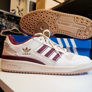 New adidas Forum Low CL Shoes women 7.5 8 white aurora ruby with box leather